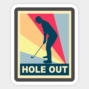 hole out of golf retro Sticker